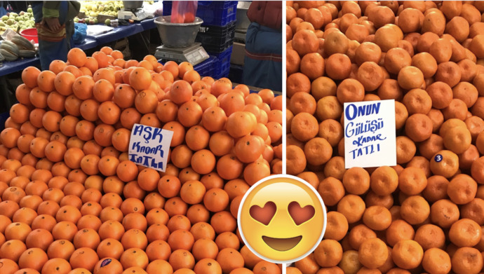 Pazarda aşk başkadır! 🥰 Tezgahlardaki yazılara dikkat ediyor musunuz?
