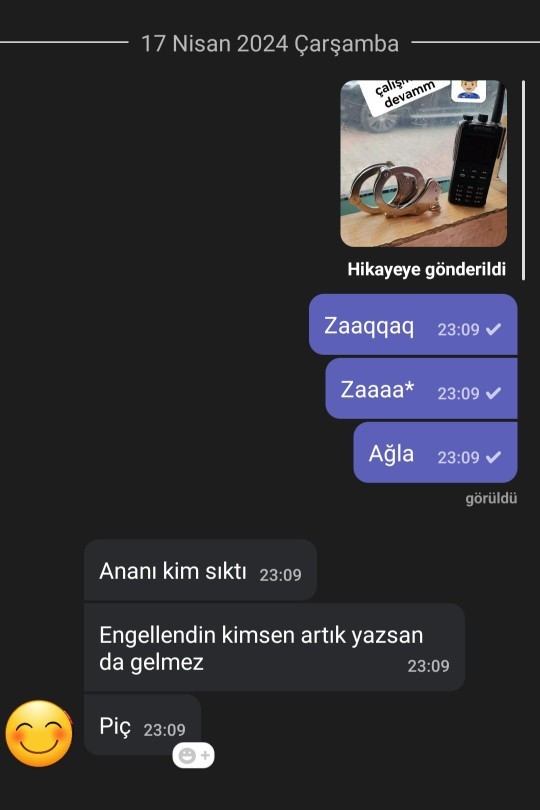 Öylesine goy goy icin yazdim ve bunu herkese yapıyorum ilk defa biri sert tepki gösterdi bir sey yapabilir mi?