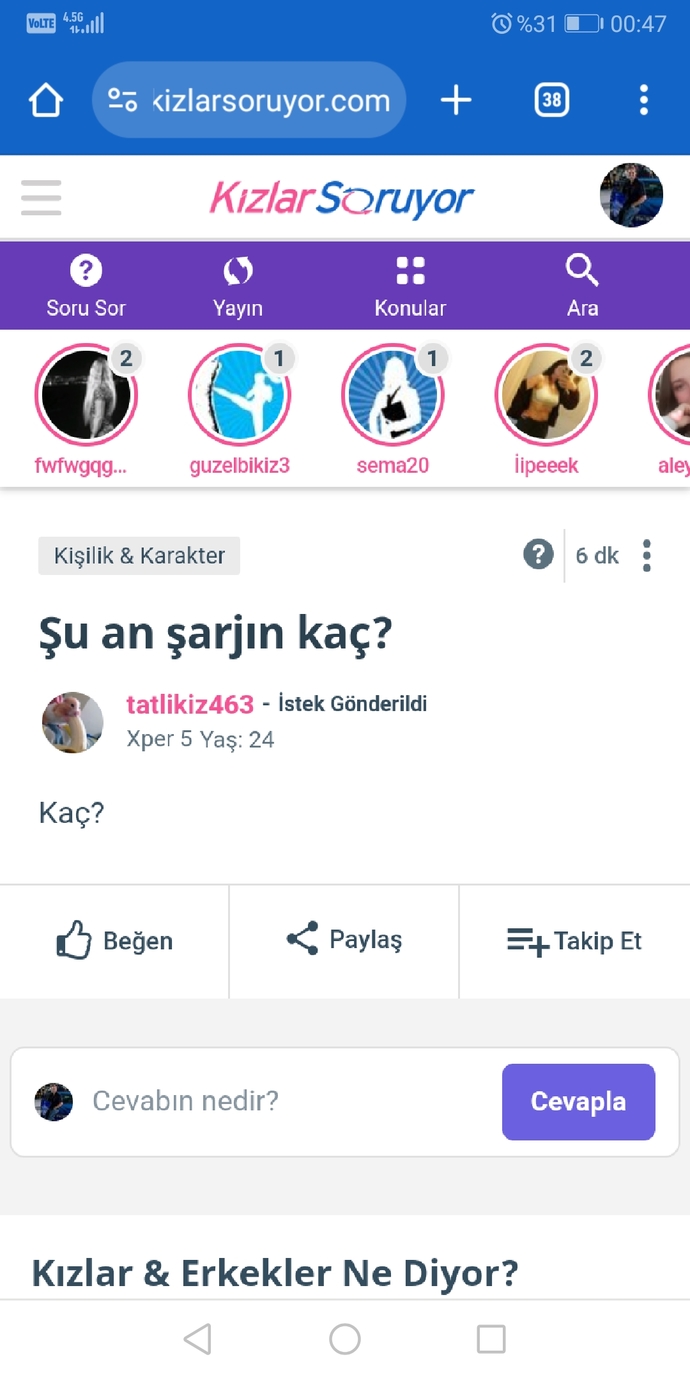 Şu an şarjın kaç?