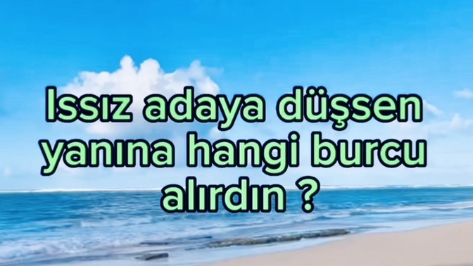 Issız bir adaya düşsen yanında hangi burçtan biri olsun isterdin😄?