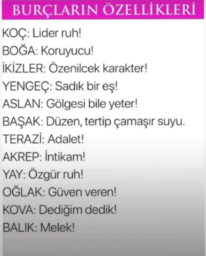 Burçların özelliklerini merak edeniniz varsa neymiş?
