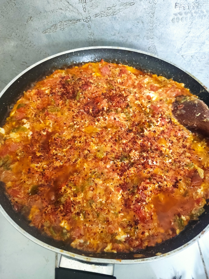 Soğanlı mı soğansız mı diye sormayacağım. Sizce sabah yaptığım menemen nasıl olmuş?