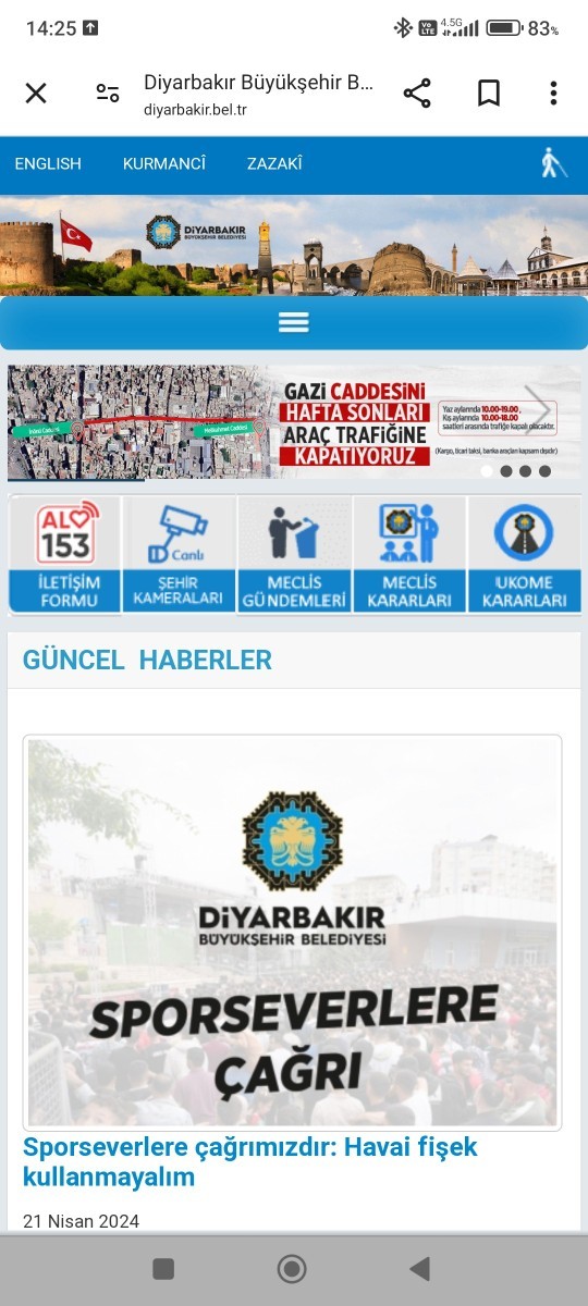 Diyarbakır Belediyesi'nin resmi internet sitesinden Türk bayrağı kaldırılmış. Ne düşünüyorsunuz?