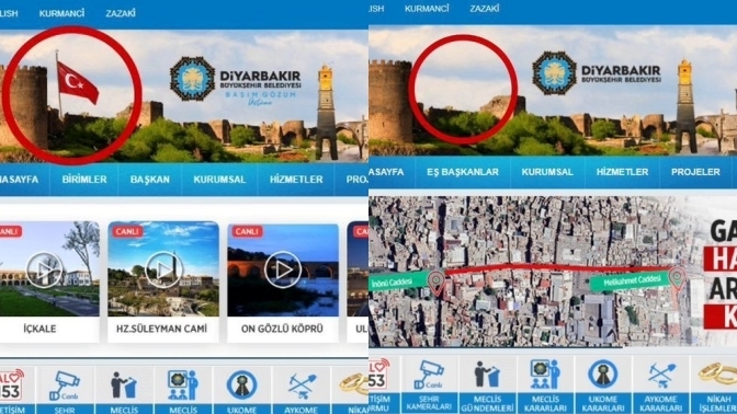 Diyarbakır Belediyesi'nin resmi internet sitesinden Türk bayrağı kaldırılmış. Ne düşünüyorsunuz?