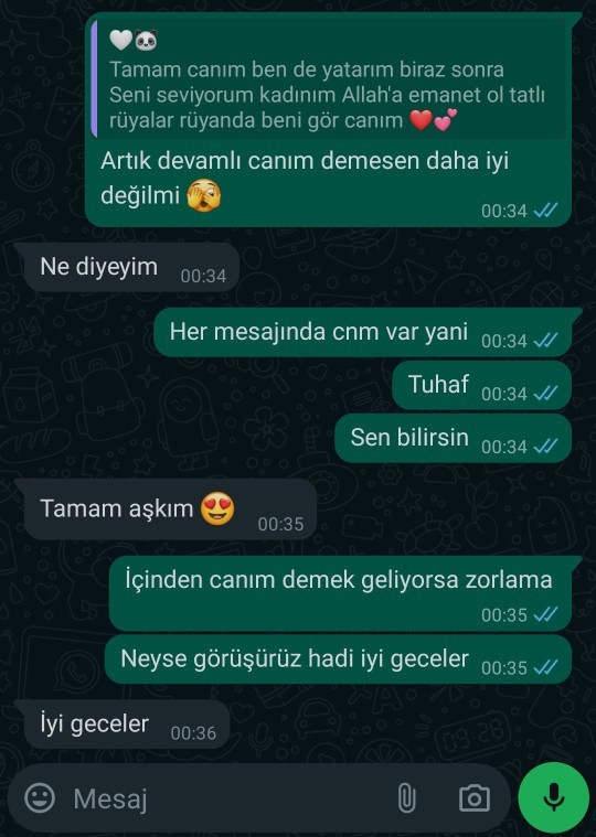 Erkek arkadaşımla tanışalı 2 ayı geçti şu an sevgiliyiz hala her kelimesi canım normal mi?