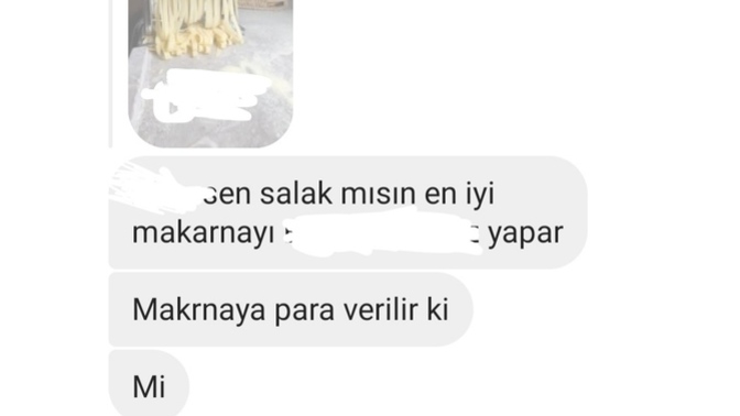 Dışarıda makarnaya para verir misiniz?