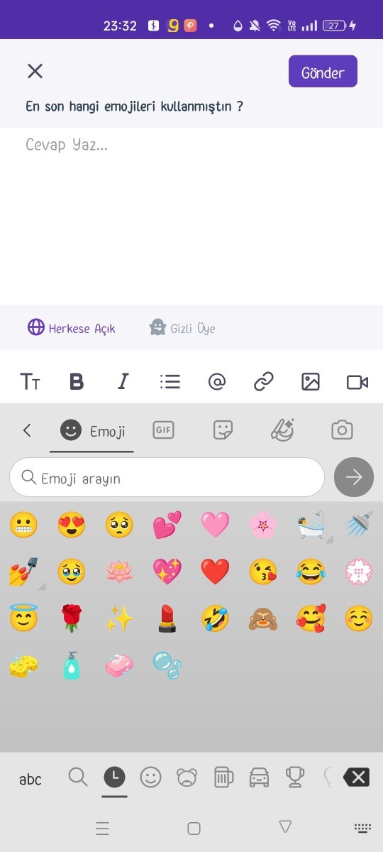 En son hangi emojileri kullanmıştın ?