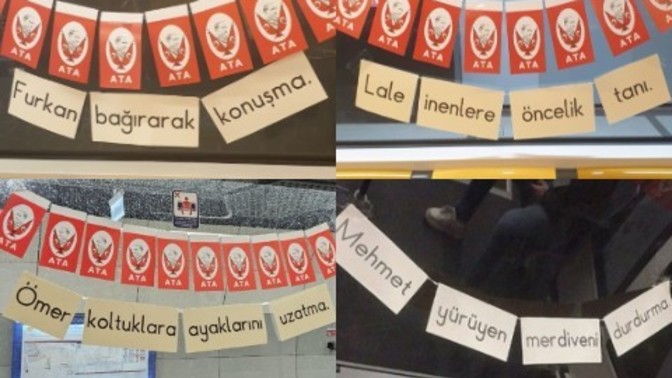 İstanbul'da 23 Nisan için metrolar sınıf gibi süslendi. Çok güzel bir uygulama değil mi?