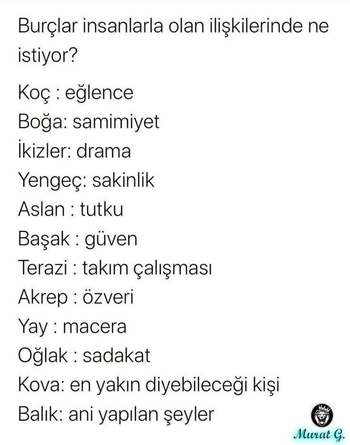 Burçlar insan ilişkilerinde ne istiyor?