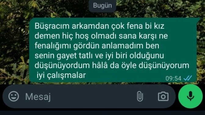 Arkamdan konuşan iş arkadaşıma bunu yazdım hakkı mıyım?