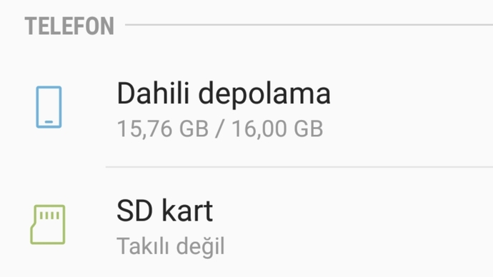 Telefonun içini temizledim depolama alani acilacagina daha cok dolmus gosteriyor neden?
