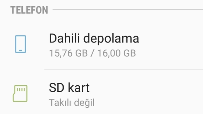 Telefonun içini temizledim depolama alani acilacagina daha cok dolmus gosteriyor neden?