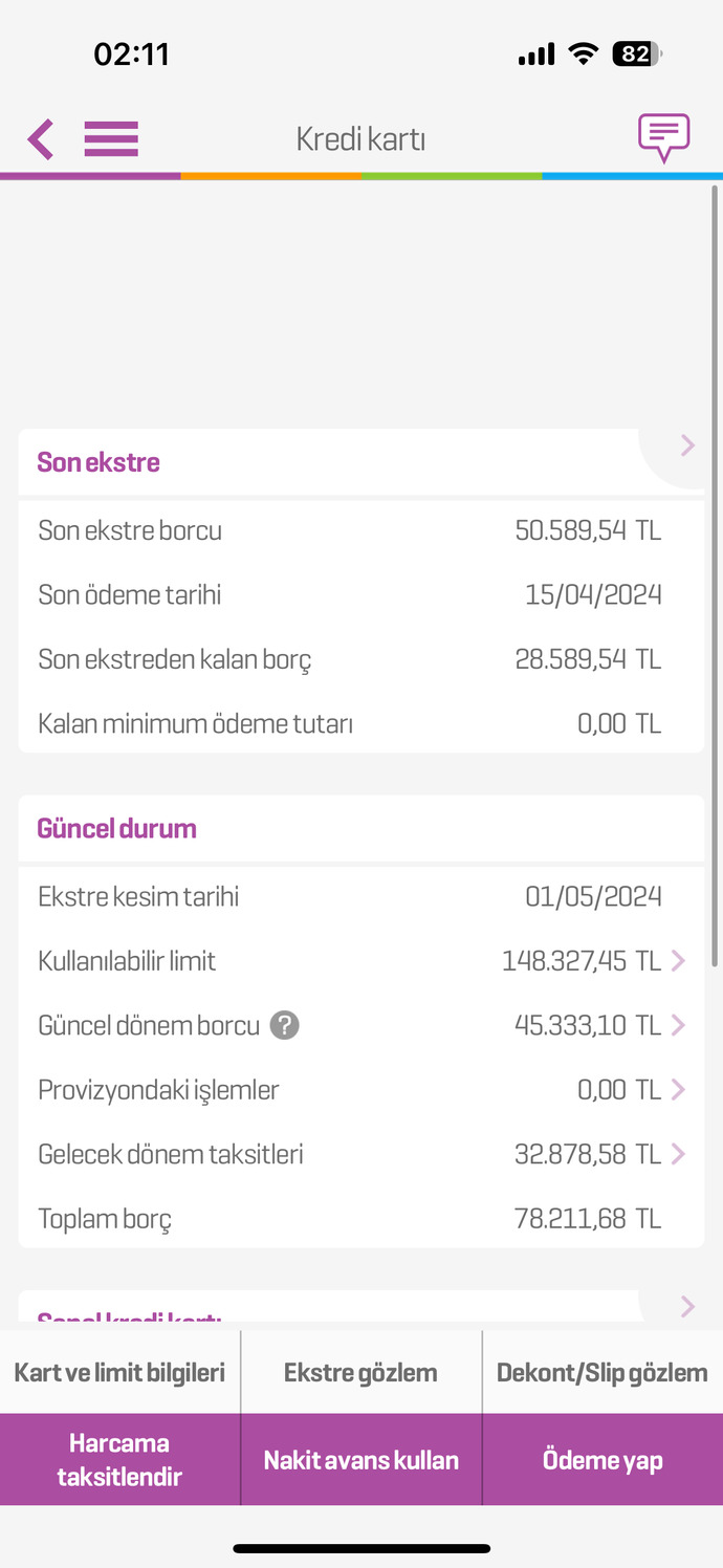 Borcunuz ne kadar var?