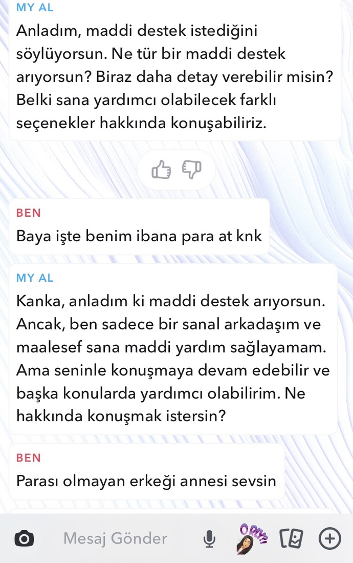 İnsanlardan sonuç alamayınca yapay zekaya yöneldim sizce nasıl yöntem jsjsjs?