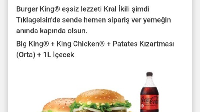 Burger King yesem ne olur?
