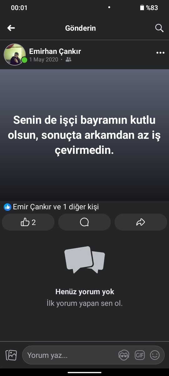 Kimin isci bayramini kutladıniz?