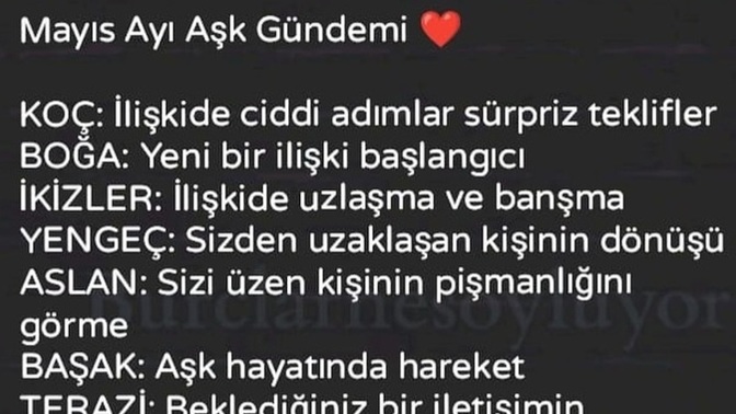 Askta ❤️ Burçları Mayis ayında neler bekliyormuş?
