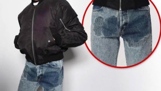 Yeni çıkan ‘idrar lekeli’ görünümlü pantolonlar, 800 $’dan (26 bin TL) satılmaya başlandı. Bu nasıl moda, bunu giyen var mıdır?