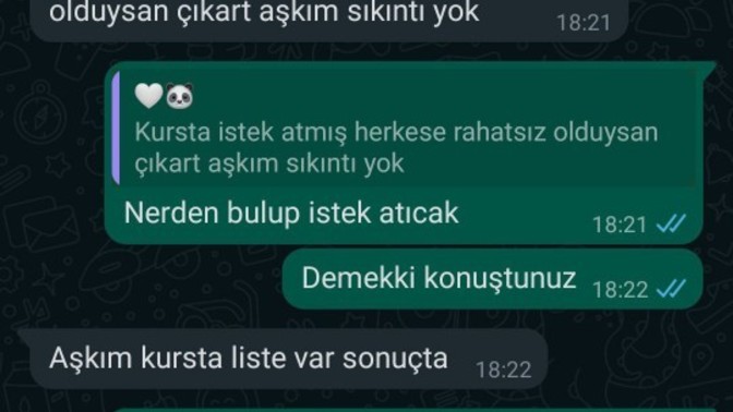 Benimle ciddi düşünen sevgilim İngilizce kursundaki kızları ekleyip duruyor bugün yine eklemiş napmaya çalışıyor anlamıyorum?