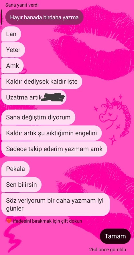 Sevgilim 2 ay sonra döndü bana bunları yazdı?