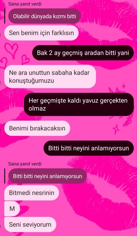 Sevgilim 2 ay sonra döndü bana bunları yazdı?