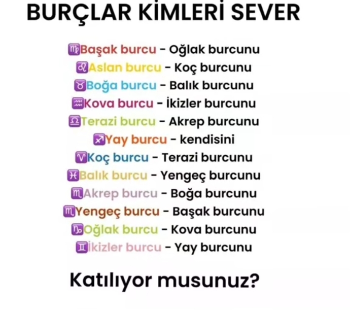 Burcunuza göre hangi burcu seviyormussunuz sizce doğru mu 😂?