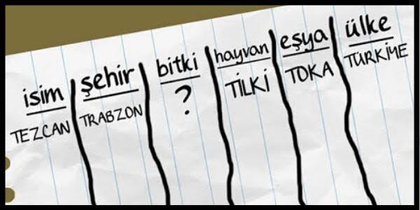 Çocukken isim/şehir/hayvan oyunu oynar mıydınız?