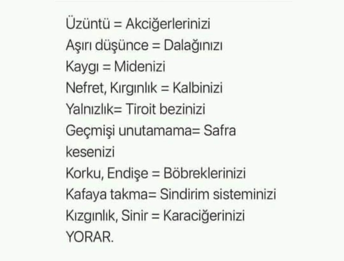 Görsele göre sizin nereleriniz yoruluyor?