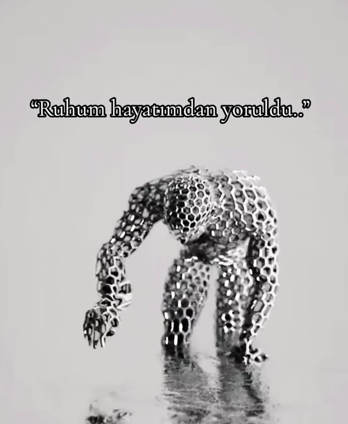 Benim artık konuşmaya, kendimi ifade etmeye, bir şeylerle boğuşmaya gücüm kalmadı.