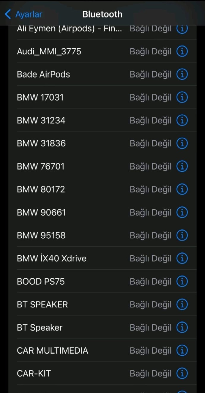 Bluetooth geçmişinizde kaç tane aygıt var?