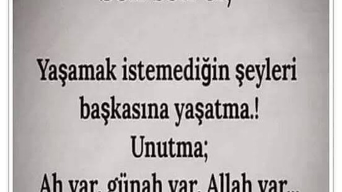 Kendinize yapılmasını istemediğiniz birşeyi başkasına yapar mısınız kendinizden ödün verir misiniz?