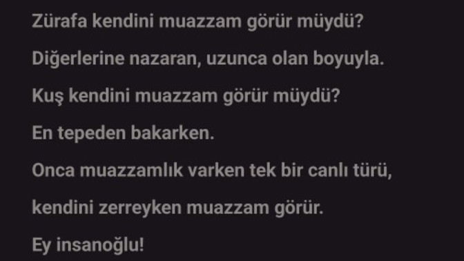 Sizce insanın kendini büyük üstün görmesinin sebebi nedir?