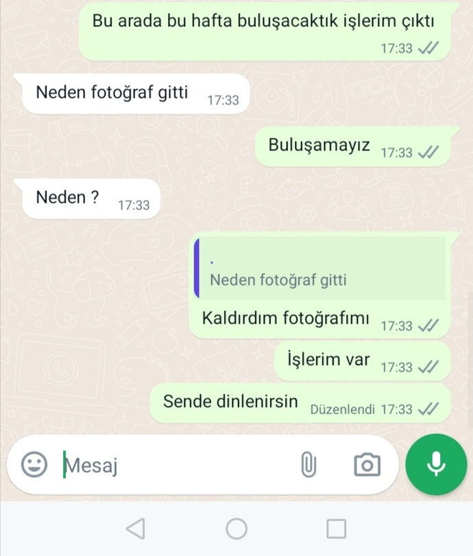 İki de bir evlilikle beni kandıran, buluşmaları iptal eden, ne geldiğinden ne gittiğinden haberim olmayana iyi yapmış mıyım?