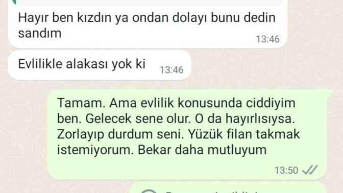 İki de bir evlilikle beni kandıran, buluşmaları iptal eden, ne geldiğinden ne gittiğinden haberim olmayana iyi yapmış mıyım?