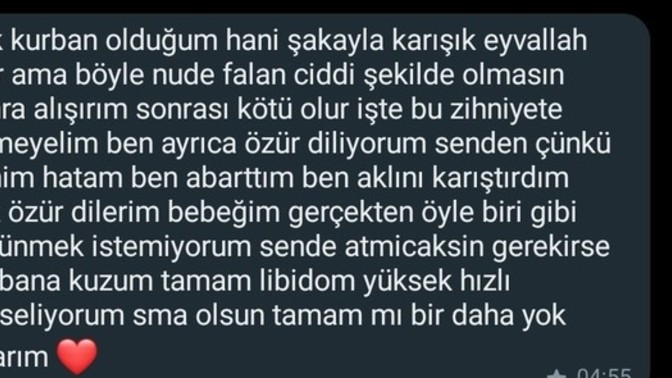Sevgilime nude attım ne demek istiyor?