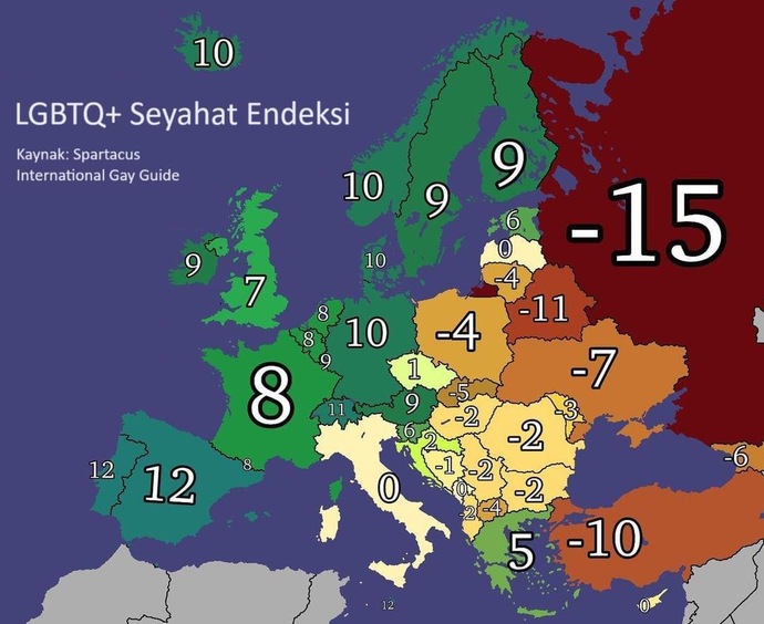 Avrupa LBGTQ+ seyahat endeksi. Nasıl yorumlarsınız?