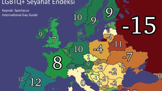 Avrupa LBGTQ+ seyahat endeksi. Nasıl yorumlarsınız?