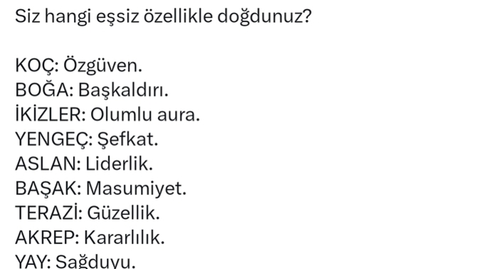 Burcunuza göre sizin eşsiz özelliğiniz nedir?