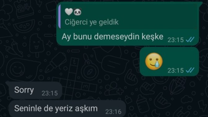 Arkadaşlar bunu söylemesi düşüncesizlik değil mi yaa (en sevdiğim yemeğin ciğer olduğunu biliyor)?