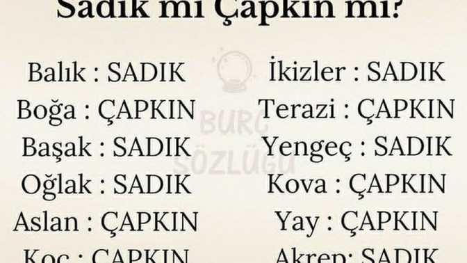 Burcuna göre nesin?