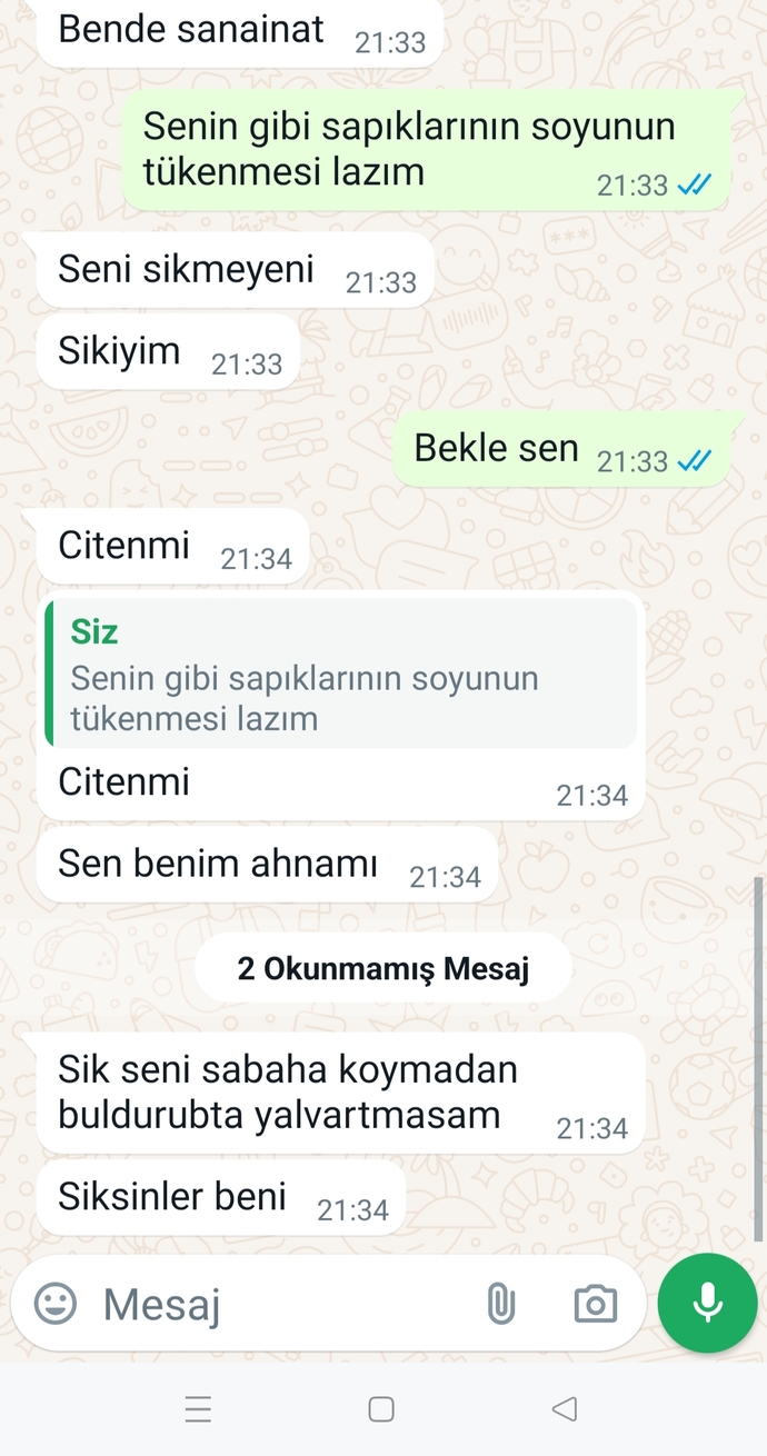 Sizce bu mesajlarla beraber sapığı dava etsem sonuç alır mıyım?