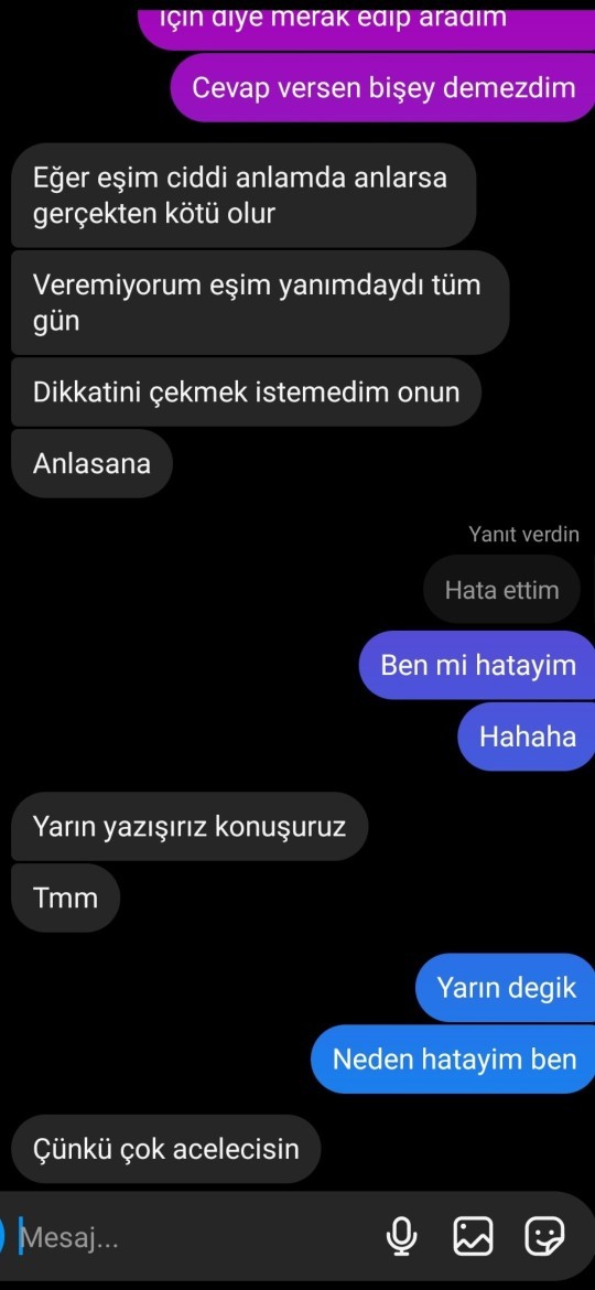 Evli adamla konuşmamız beni istemiyor mu kesin?