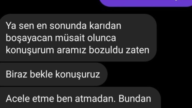 Evli adamla konuşmamız beni istemiyor mu kesin?