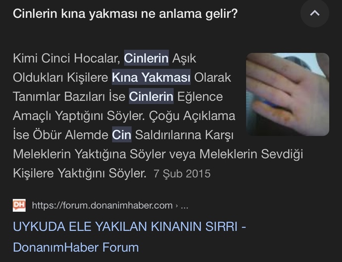 Sabah 6 gibi yattım 11 de uyandım ve iki elimde kına renginde leke var?