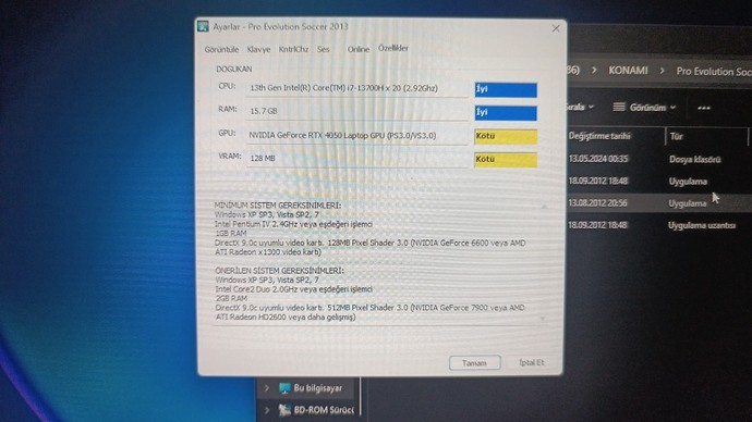 Pes 2013 Vram hatası çözümünü bilen var mı aramızda?