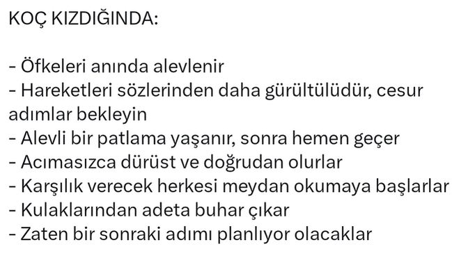 Burcunuza göre öfkelendiğinizde nasıl davranırsınız?