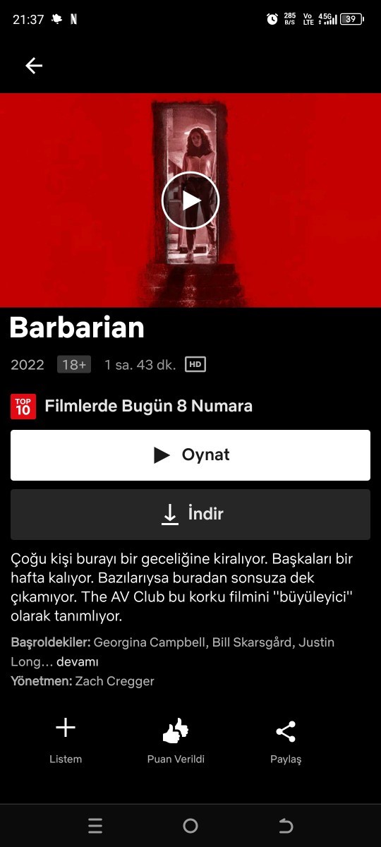 Gerilim filmi önerir misiniz gencler?