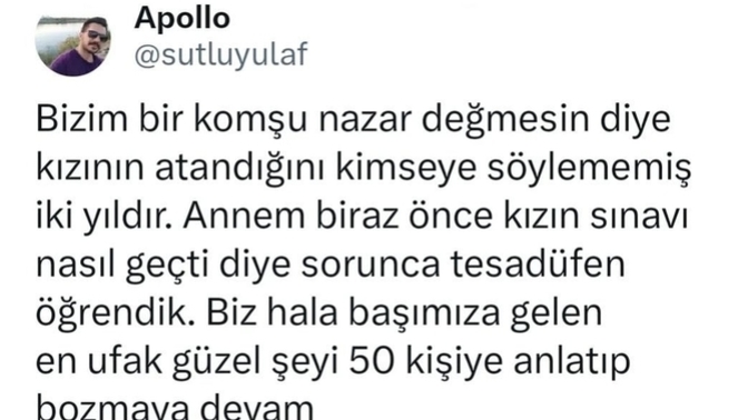 Başınıza gelen güzel şeyleri çevrenizle paylaşır mısınız?