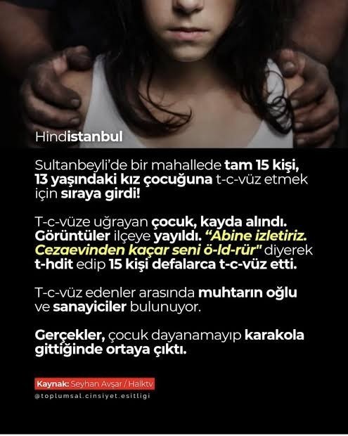 13 yasindaki kıza tecavuz etmek için sıraya girmişler ! Bu kan donduran , insanlığın bittiginin kanıtı olay için ne düşünüyorsunuz?