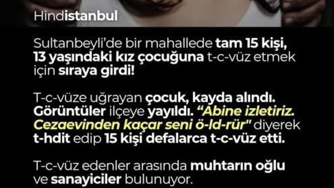 13 yasindaki kıza tecavuz etmek için sıraya girmişler ! Bu kan donduran , insanlığın bittiginin kanıtı olay için ne düşünüyorsunuz?